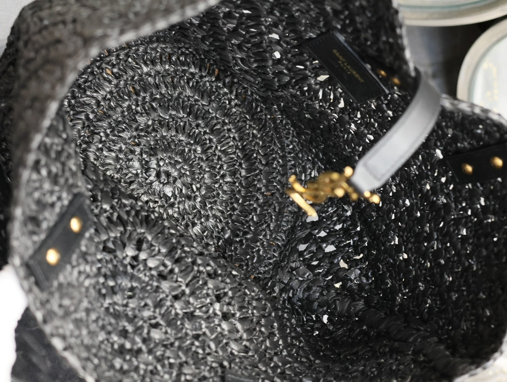 Saint Laurent Panier Small in Raffia