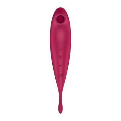 Малиновый вибромассажер Twirling Pro+ (Цвет: малиновый)