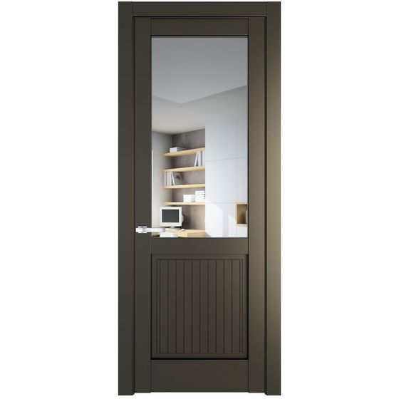 Фото межкомнатной двери эмаль Profil Doors 3.2.2PM перламутр бронза стекло прозрачное