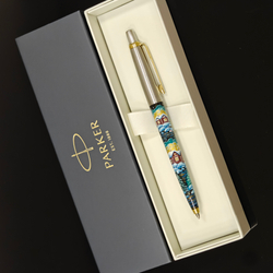 Ручка "Русская деревня. Зима" с ручной росписью Палех