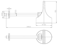 Bossini Apice душ верхний, поворотный, настенный держатель Ø100 мм, цвет чёрный матовый