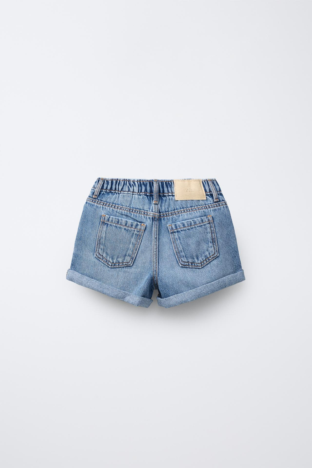 ZARA ДЖИНСОВЫЕ ШОРТЫ С ВЫСОКОЙ ПОСАДКОЙ, ВЫЦВЕТШИЙ СИНИЙ