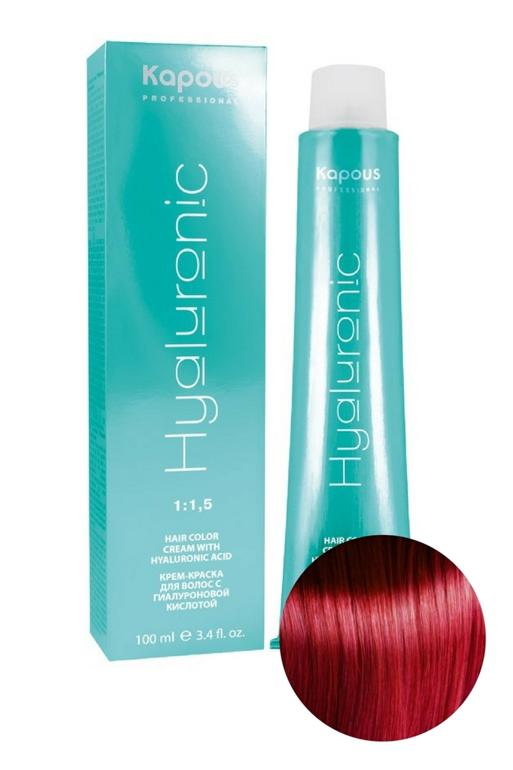 HY 06 Усилитель красный Крем-краска с Гиалуроновой кислотой “Hyaluronic acid” 100мл