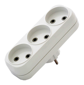 Разветвитель 3 гнезда, А203, б/з, 6А, плоский 162117