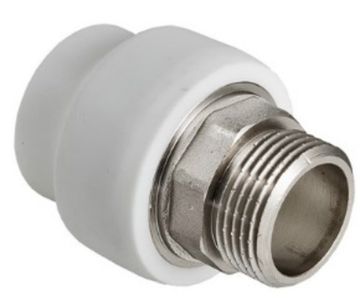 Муфта комбинированная под ключ Valtec 32х1" НР с наружной резьбой полипропиленовая VTp.707.0.03206