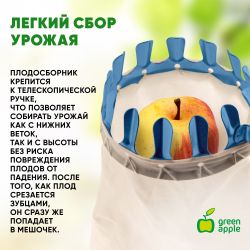 GAPS01-89 GREEN APPLE Плодосъемник, телескопический