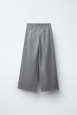 ZARA БРЮКИ В ТОНКУЮ ПОЛОСКУ, СЕРЫЙ С МЕЛАНЖЕВЫМ ЭФФЕКТОМ