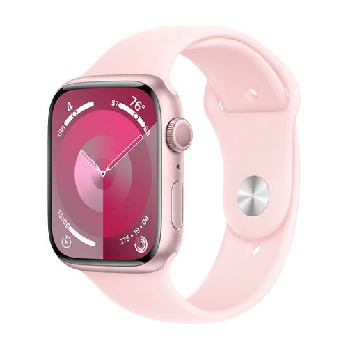 Умные часы Apple Watch Series 9 GPS, 45mm, Aluminium Case with Sport Band S/M, Pink (Розовый)