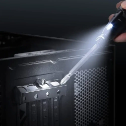 Отвертка аккумуляторная электрическая. Электроотвертка многофункциональная с набором бит. Мини - отвертка с USB и подсветкой. Черный