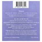 Hince, Second Skin Mesh, матирующий кушон, SPF 40 PA++, оттенок 15 розовый, 12 г (0,42 унции)
