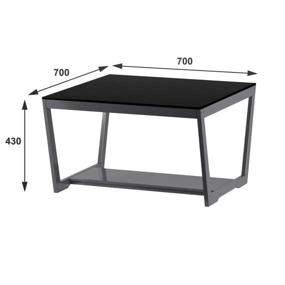 Стол журнальный BeautyStyle 1 серый графит/стекло черное