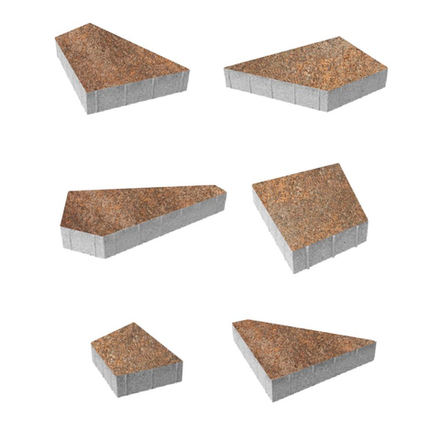 Тротуарная плитка ОРИГАМИ - Листопад гранит Клен, комплект из 6 видов плит