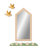 Зеркало-домик Скандик розовое с птичками и цветами