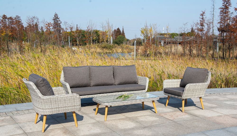 "Прованс" диван из искусственного ротанга трехместный, цвет бежевый