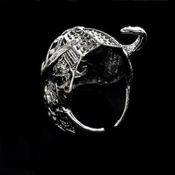 Кольцо Череп Викинга. Регулируемый размер