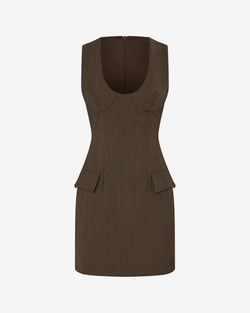 Платье мини из костюмной ткани