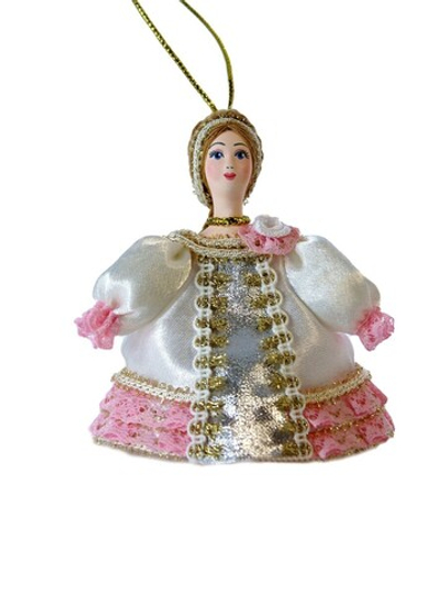 Кукла-подвеска Дама в бальном платье.