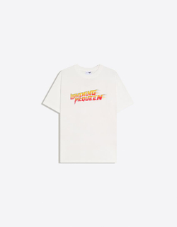 BERSHKA Футболка оверсайз с принтом Cars, белый