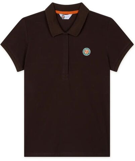 Женское поло Roland Garros Basic Islande Shirt - chocolate