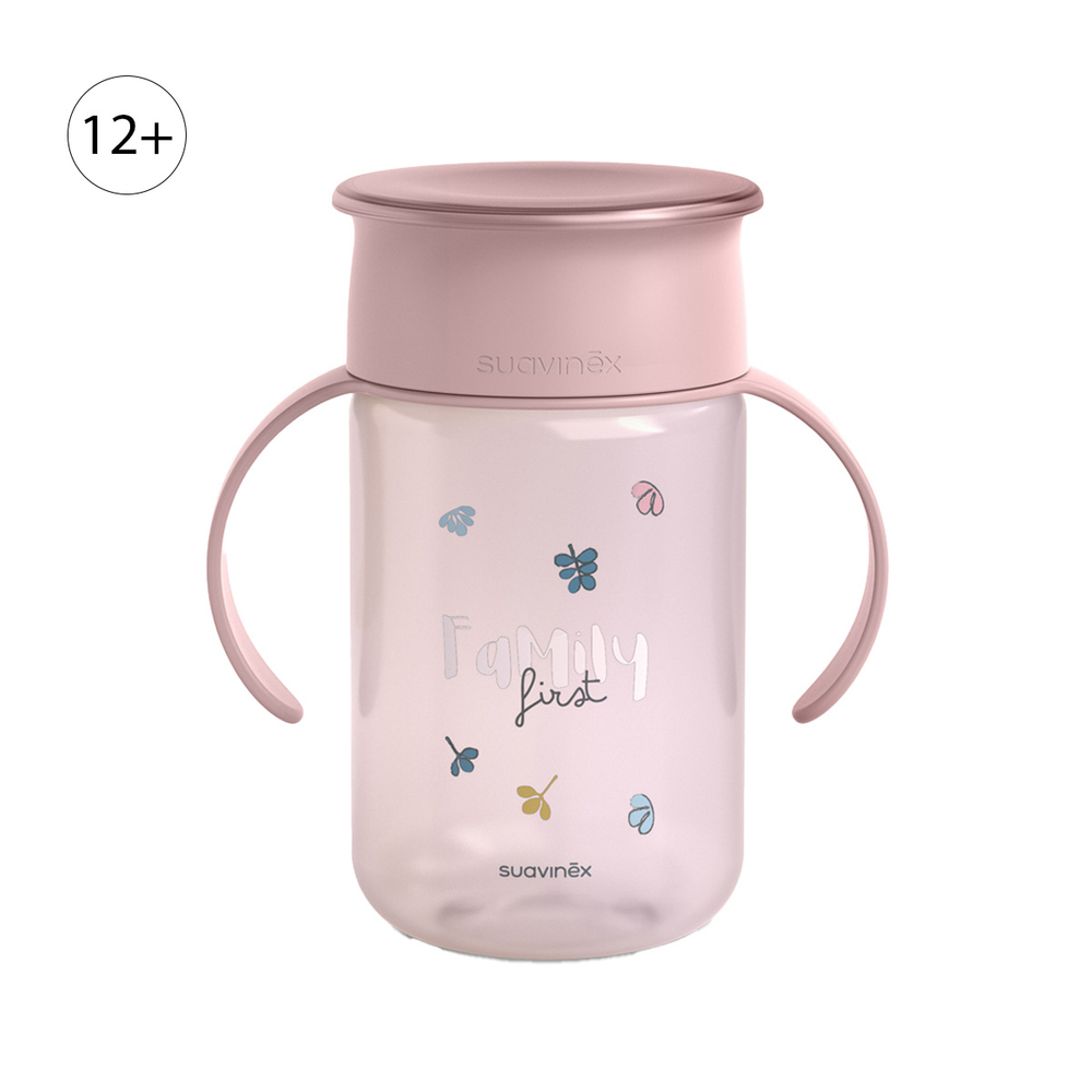 Детский поильник-непроливайка 360° Suavinex 340 мл розовый