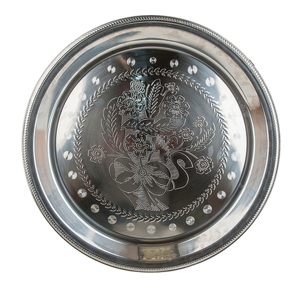 Блюдо сервировочное "Серебро" d=70см. h=5,5см. (нержавеющая сталь) (транспортная упаковка)