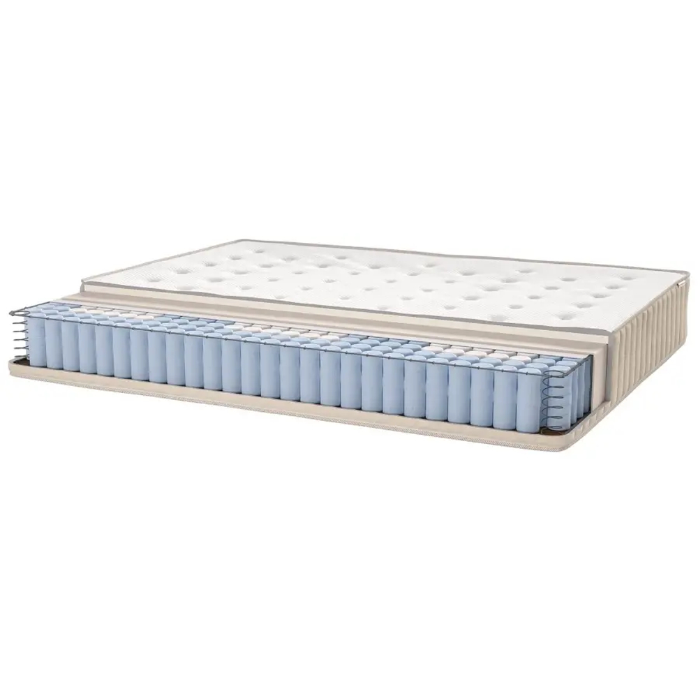 Матрас с пружинами - IKEA VATNESTROM/VATNESTRÖM/ВАТНЕСТРЁМ ИКЕА, 160х200 см, белый/бежевый