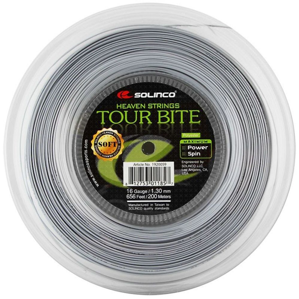 Теннисные струны Solinco Tour Bite Soft (200 m) - grey