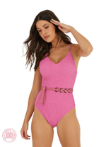 Купальник слитный "Банановый сплит" (розовый)