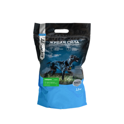 Корм для собак ЖИВАЯ СИЛА Спринт мелкая гранула на говядине