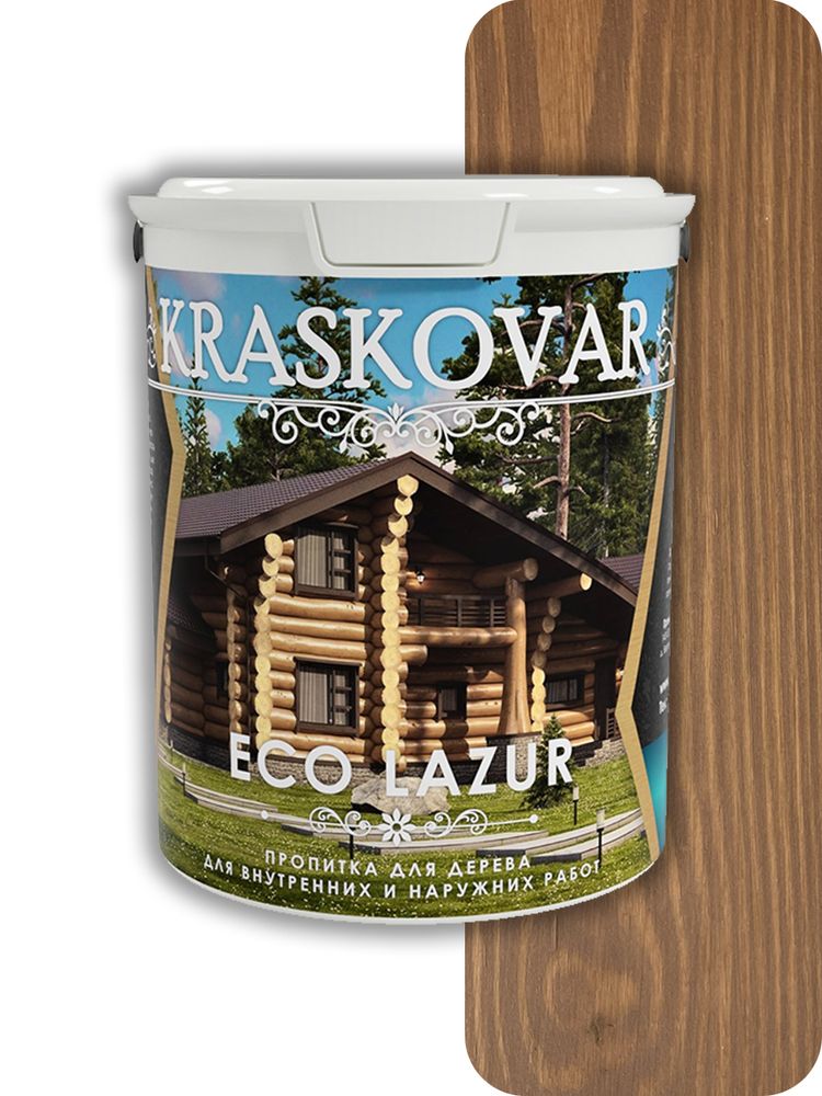 Пропитка для дерева Kraskovar Eco Lazur красное дерево