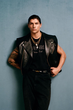 ZARA X WILLY CHAVARRIA КОЖАНЫЙ ЖИЛЕТ, ЧЕРНЫЙ