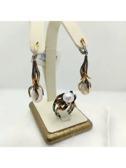 Серьги длинные жемчуг, серебро 925