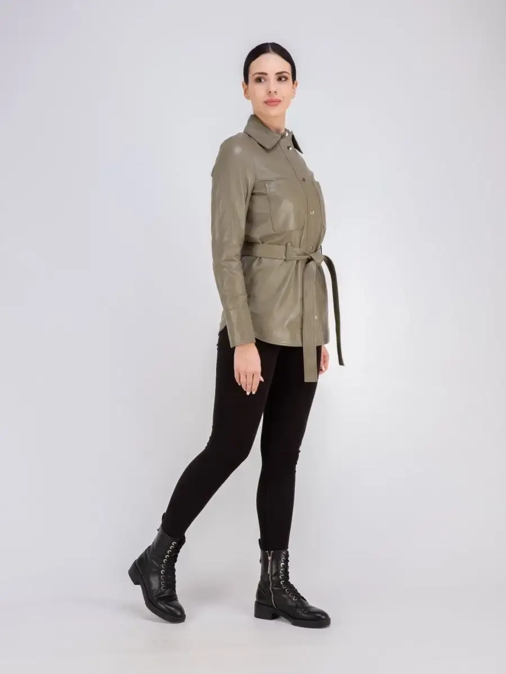 Кожаная куртка демисезонная рубашка