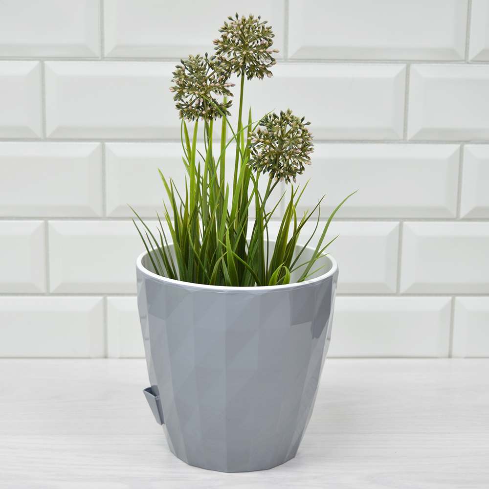 Кашпо Соло 3л RUBY, серый жемчуг