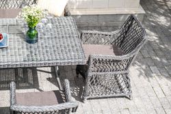 "Катания" обеденная группа плетеная на 6 персон, цвет графит