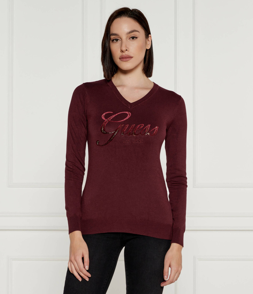 Свитер MEGAN GUESS - бордовый(W4BR06 Z2NQ2)