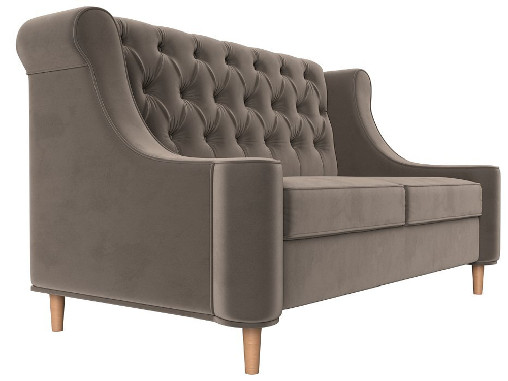 Диван кухонный прямой Бронкс, Коричневый, Велюр, 104531