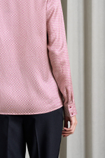 22888 Блузка женская (бежево-малиновый принт)