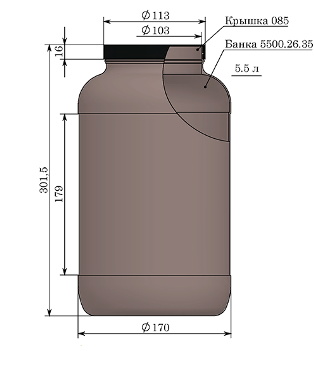 Банка 5500 мл 103 мм ПНД от производителя «Тара-Гост»