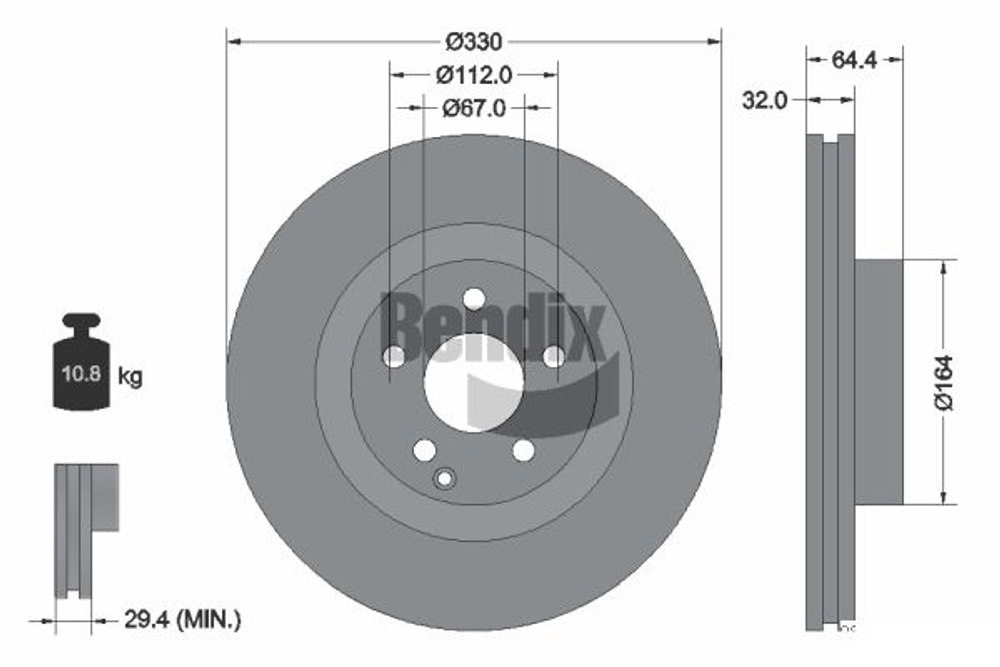 BENDIX Braking - BDS1306HC-BEN - Brake Disc