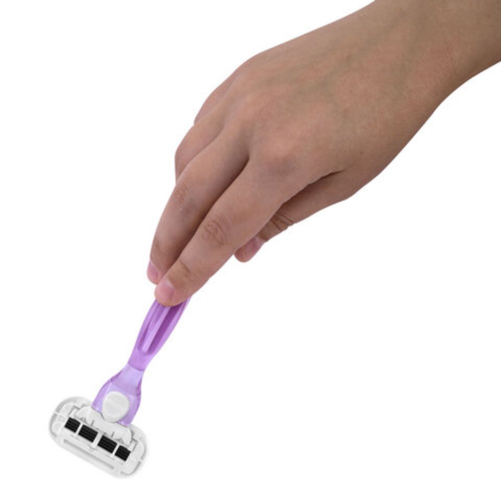 Бритвенный станок многоразовый женский, 4 лезвия, 2 кассеты, плавающая головка, X-ONE (ИКС-УАН), 700018