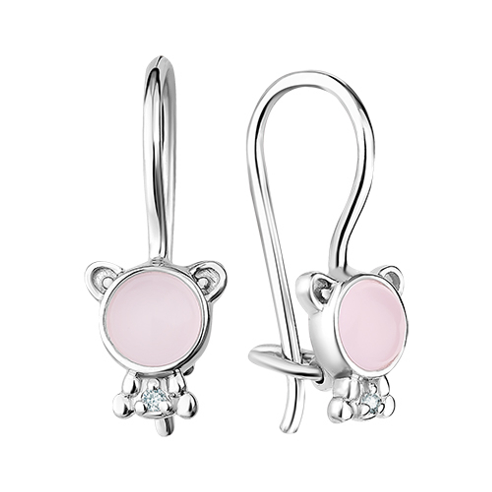 Серьги из серебра с фианитами