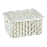 Коробка ВЯЗАНИЕ 1,5л с крышкой белый ротанг 0,085,148х0,17м