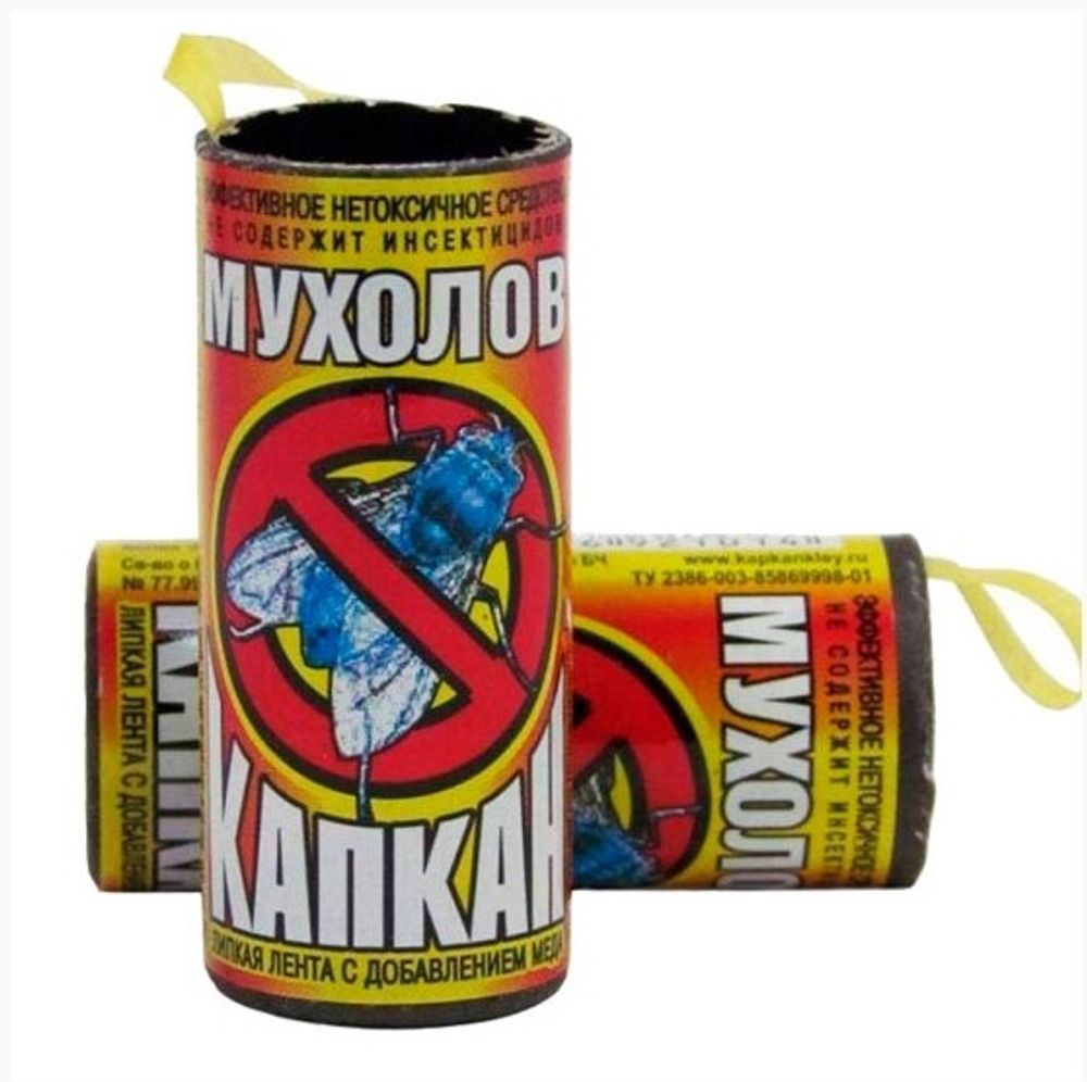 Липкая лента от мух МУХОЛОВ капкан с медом