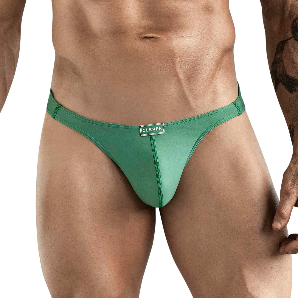 Мужские трусы тонги зеленые Clever Moda CACTUS THONG 177310
