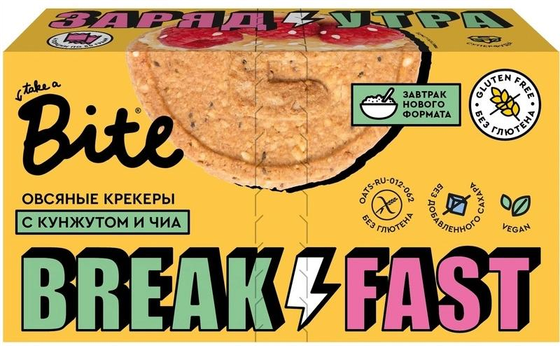 Крекеры овсяные с кунжутом и чиа Bite 200г