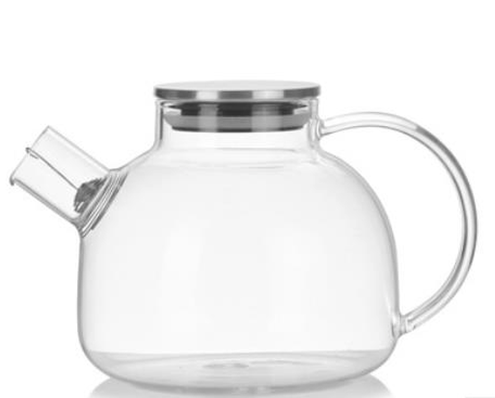 256003 Чайник 1000 мл, стекло (боросиликатное), с пружинным ситом. Металлическая крышка