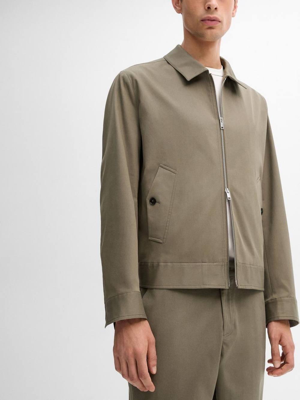 Massimo Dutti Хлопковая куртка с карманами, хаки