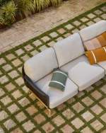 Уличный диван Alipa из акации и темно-серой веревки 235 см