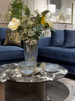 Подсвечник Garda Decor 69-21359 настольный, металл, стекло, цвет золото, 12 см.